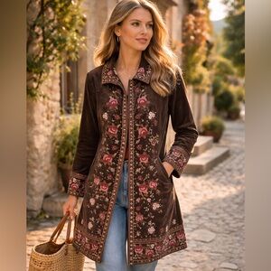 Vintage Velour Fully Embroidered Jacket